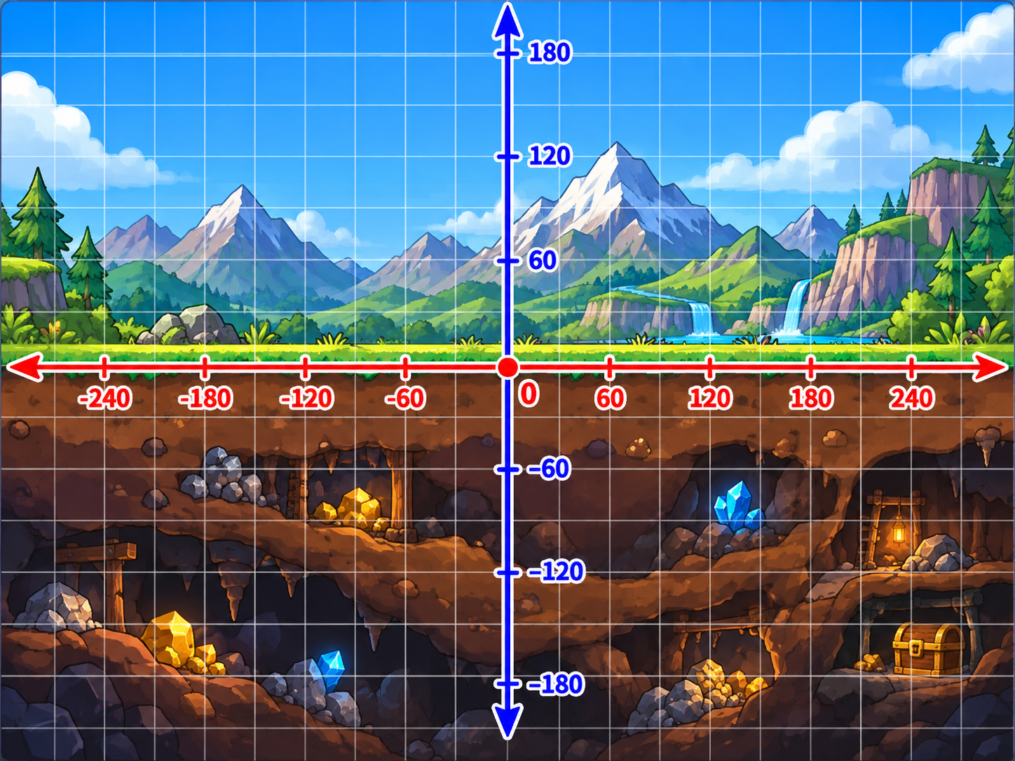 Scratch XY轴地下场景示意图